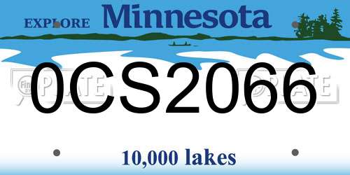 0CS2066 Minnesota License Plate