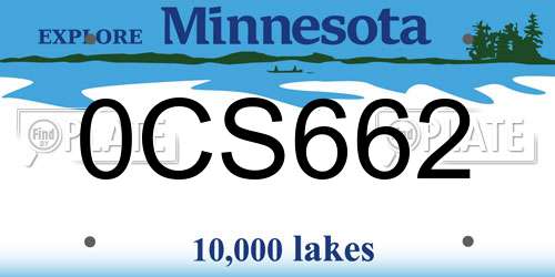 0CS662 Minnesota License Plate