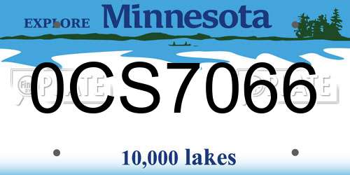 0CS7066 Minnesota License Plate