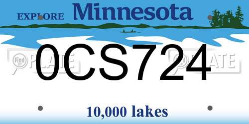 0CS724 Minnesota License Plate