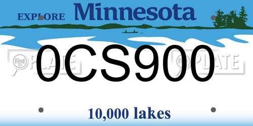0CS900 Minnesota License Plate