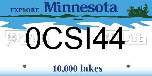 0CSI44 Minnesota License Plate