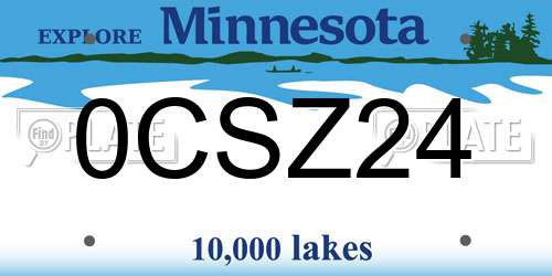0CSZ24 Minnesota License Plate