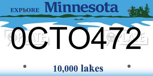 0CTO472 Minnesota License Plate