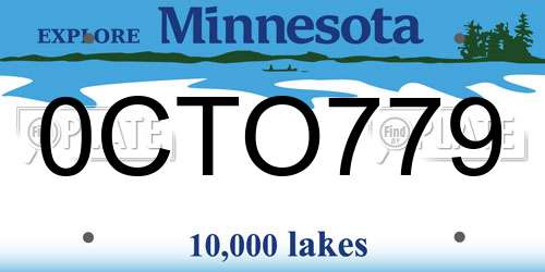 0CTO779 Minnesota License Plate