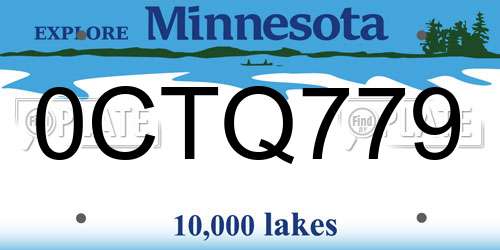 0CTQ779 Minnesota License Plate