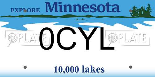 0CYL Minnesota License Plate