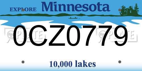 0CZ0779 Minnesota License Plate