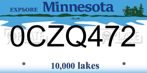 0CZQ472 Minnesota License Plate