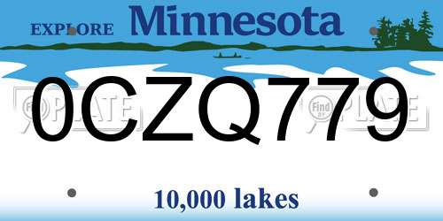 0CZQ779 Minnesota License Plate