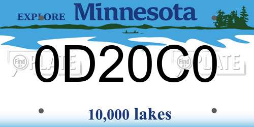 0D20C0 Minnesota License Plate