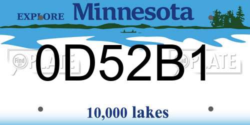 0D52B1 Minnesota License Plate