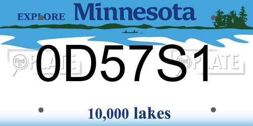 0D57S1 Minnesota License Plate