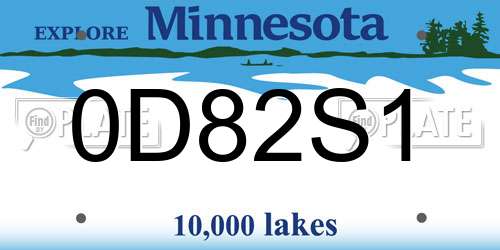 0D82S1 Minnesota License Plate