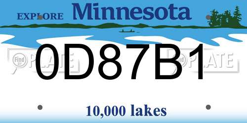 0D87B1 Minnesota License Plate