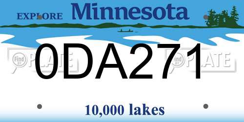 0DA271 Minnesota License Plate
