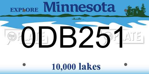 0DB251 Minnesota License Plate