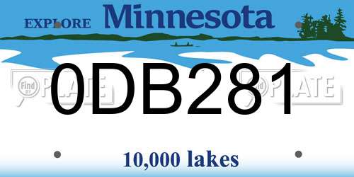 0DB281 Minnesota License Plate