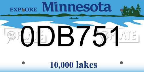 0DB751 Minnesota License Plate