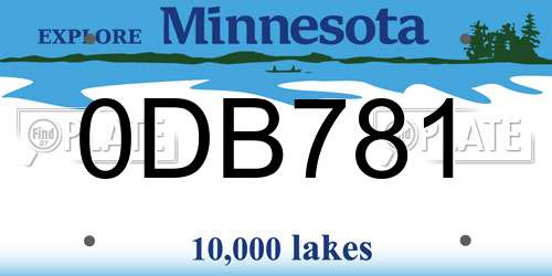 0DB781 Minnesota License Plate
