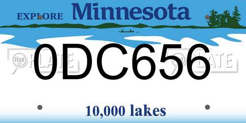 0DC656 Minnesota License Plate