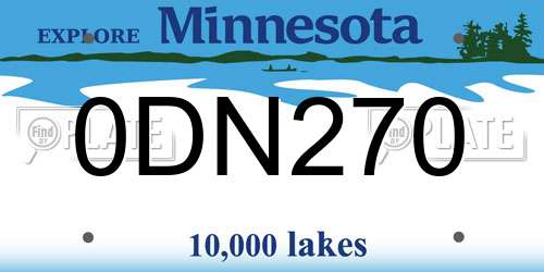 0DN270 Minnesota License Plate