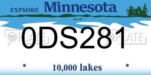 0DS281 Minnesota License Plate