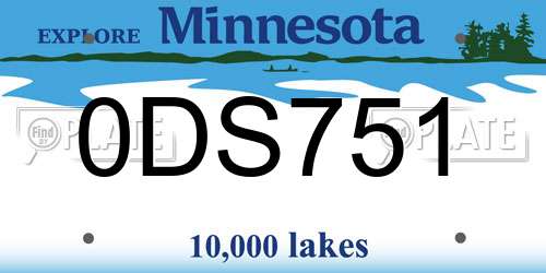 0DS751 Minnesota License Plate