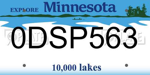 0DSP563 Minnesota License Plate
