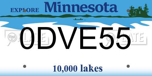 0DVE55 Minnesota License Plate