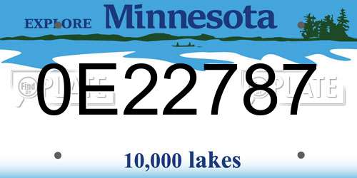0E22787 Minnesota License Plate