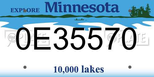 0E35570 Minnesota License Plate