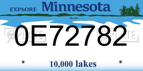 0E72782 Minnesota License Plate