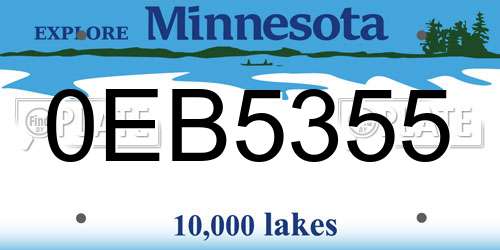 0EB5355 Minnesota License Plate