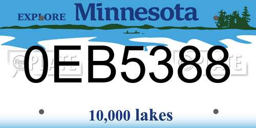 0EB5388 Minnesota License Plate