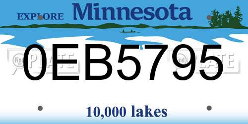 0EB5795 Minnesota License Plate