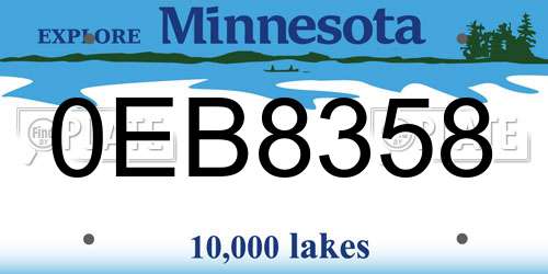 0EB8358 Minnesota License Plate