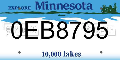 0EB8795 Minnesota License Plate