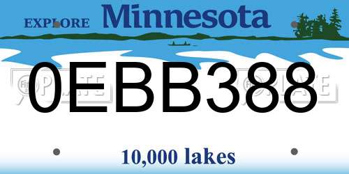 0EBB388 Minnesota License Plate