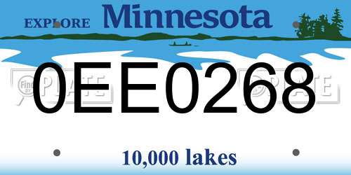 0EE0268 Minnesota License Plate