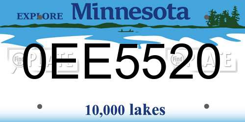 0EE5520 Minnesota License Plate