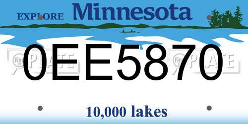 0EE5870 Minnesota License Plate