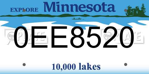 0EE8520 Minnesota License Plate