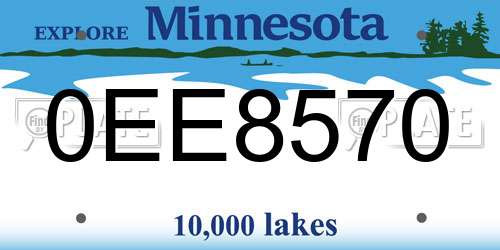 0EE8570 Minnesota License Plate