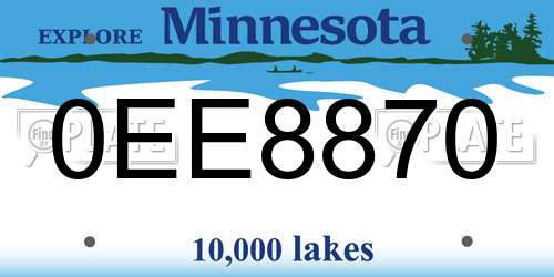 0EE8870 Minnesota License Plate