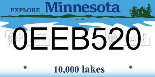 0EEB520 Minnesota License Plate