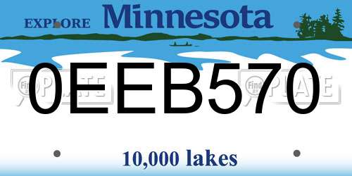 0EEB570 Minnesota License Plate
