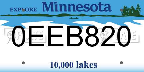 0EEB820 Minnesota License Plate
