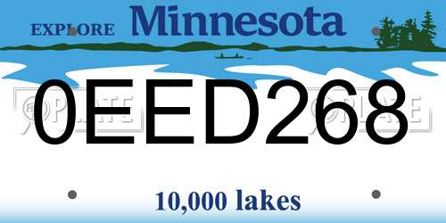 0EED268 Minnesota License Plate