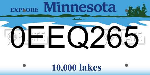 0EEQ265 Minnesota License Plate